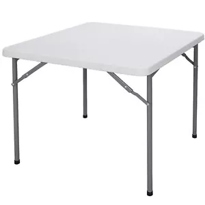 3ft Square Folding Table Garden Yard Beach Family Picnic White Multipurpose - Picture 1 of 12