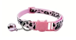 Collar de gato con campana estampado de leopardo Safe Paws Breakaway, rosa bebé - Imagen 1 de 5