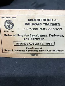 **VINTAGE 1966 “Brotherhood Of Railroad Trainmen”~ Rates Of Pay - Picture 1 of 6