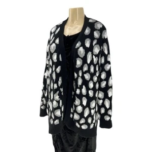 Eight Eight Eight Women’s Black & White Leopard Print Cardigan Size XL - Picture 1 of 7