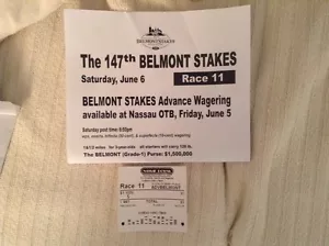 2015 BELMONT STAKES AMERICAN PHAROAH TRIPLE CROWN WIN TICKET - Picture 1 of 1