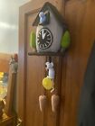 New hand knitted made hickory dickory cuckoo clock with mouse wall decoration 