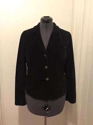 Chaqueta abotonada de terciopelo negra Cruel Girl para mujer con forro rosa sedoso talla mediana Foto 1 de 4