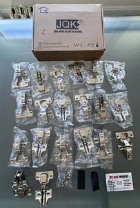 20 Drawer Hinges Blum Half Overlay W/ Plate Silver Metal - Picture 1 of 11