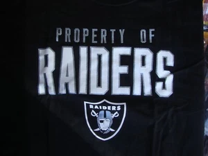 NFL Property of Raiders Black Reebok T-Shirt New - Large - Picture 1 of 2