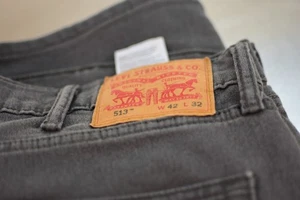 Levis 513 Jeans Herren grau Straight Leg Denim Grunge Western Hose 42x32 - Bild 1 von 5