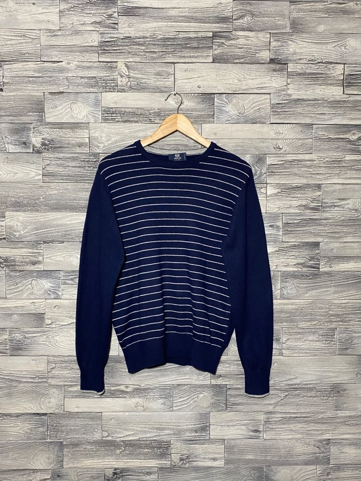 Suéter Jersey Clásico BOGGI MILANO MEZCLA DE CACHEMIR Para Hombre Azul Rayas Talla M Foto 1 de 4