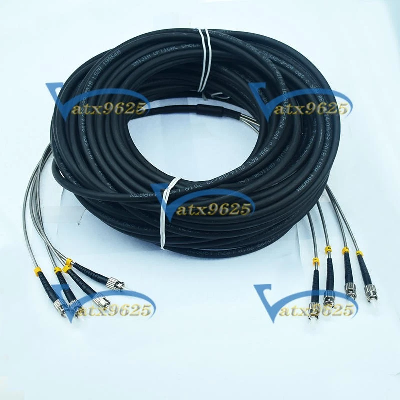 Field Outdoor ST-ST 4 Strand 9/125 Single Mode Fiber Patch Cord 100M - Image 1 of 1