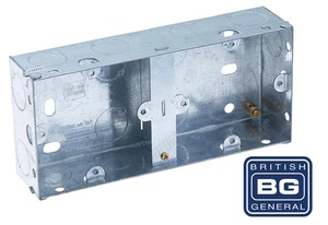 Doppel Rückwanddose Metall 35 mm tief - Unterputzdose zur Montage von 2 Einzelsteckdosen - Bild 1 von 12