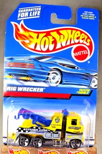 1998 Hot Wheels Mainline/Collector #1087 RIG WRECKER Yellow w/Chrome 5Dot Spokes - Picture 1 of 5