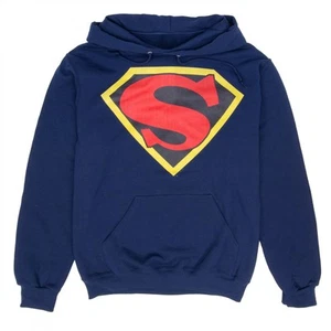 Superman Max Fleischer Logo Hoodie Blue - Picture 1 of 32