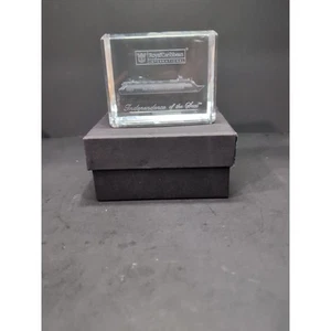 Royal Caribbean 3D Crystal Block, Independence of the Seas Keepsake, Etched - Picture 1 of 9