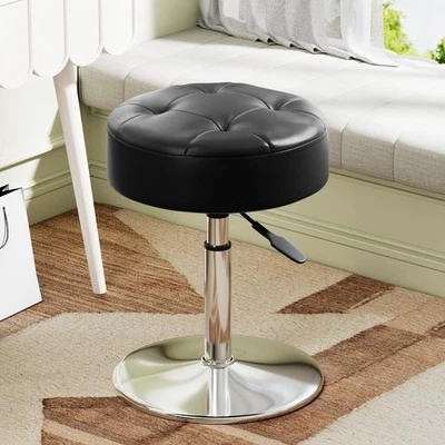 可调节高度的梳妆凳,360°旋转奥斯曼成人椅,轮... — 第 1/4 张图片