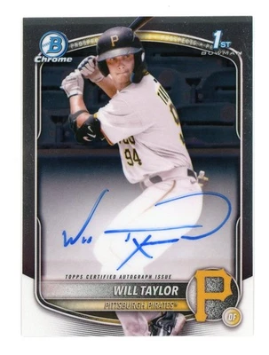 2025 Bowman Chrome #CPA-WT Will Taylor 1st Chrome Prospect Auto - Image 1 of 2