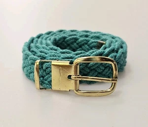 Cintura intrecciata Gutos vintage anni 80 Germania Ovest taglia 38" grande verde acqua - Foto 1 di 8