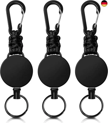 WONWOODDIRECT Retractable Key Fob, 3 Pieces, Key Ring, Lanyard, Extendable ID Card Yo-Yo with
