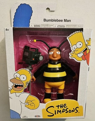 JAKKS PACIFIC THE SIMPSONS BUMBLEBEE MAN 带电视摄像机 5 英寸动作人偶  — 第 1/4 张图片