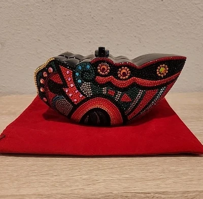 Rare Vintage Multi Colored Swarovski Crystal Timmy Woods Handcrafted Purse - Image 1 of 4