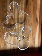 2 Piece Alvar Aalto Savoy Vintage Clear Glass Vase & Bowl Rare