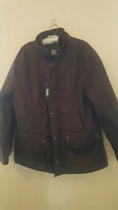 Men's TU THICK PADDED ZIP UP Coat. Sz LGE. BROWN cord collar. POCKETS NEW - Picture 1 of 6
