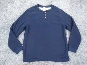 Mission Ridge Shirt Mens XL Blue Thermal Waffle Knit Sherpa Lined Henley Sweater - Picture 1 of 12
