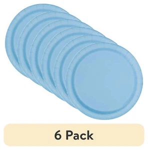 (6 pack) Light Blue Paper Dessert Plates, 7in, 24ct, Way To Celebrate! - Picture 1 of 6