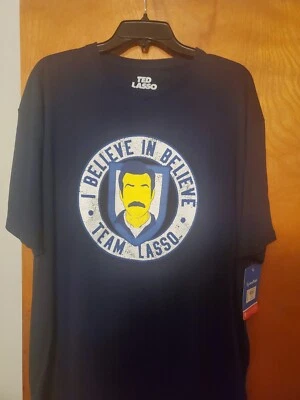 Mens Ted Lasso 'I Believe In Believe Team Lasso' Graphic TShirt Sz Large NWT - Image 1 of 3