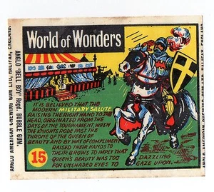 Envoltura de cera anglo World of Wonders #15 Caballero de justas saludo militar - Imagen 1 de 1
