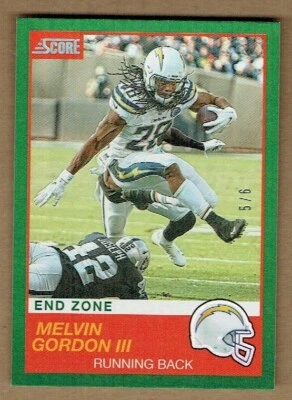 2019 SCORE END ZONE #23 MELVIN GORDON III #5/6 - Image 1 of 2