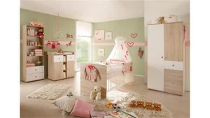 Babyzimmer Kinderzimmer Set komplett Wiki 4-teilig Sonoma Eiche sägerau weiß - Bild 1 von 3