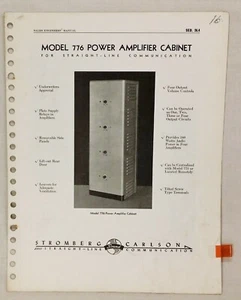 Stromberg Carlson Model 773 Power Amplifier Cabinet - Sales Engineers' Manual - Picture 1 of 3