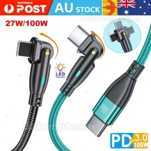 USB-C To Type C Cable PD 100W Fast Charging Cord Data Charger For Samsung iPhone - Picture 1 of 20