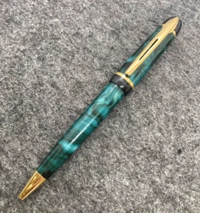 Penna a sfera intrecciata Waterman PHILEAS marmo verde/oro (senza scatola) super rara - Foto 1 di 8