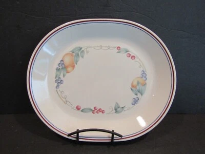 Corelle ABUNDANCE Plato Ovalado 12 1/4" VARIAS FRUTAS Banda Azul y Granate Foto 1 de 4