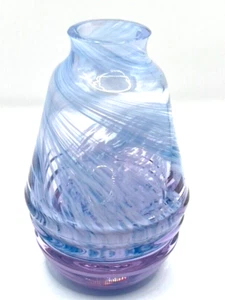 Bud vase Lilac, Pink Swirl Handmade Art Glass Vase 4" - Picture 1 of 8