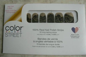 NEW Color Street LACEY BUSINESS black/gold glitter 100% Real Nail Polish Strips - Picture 1 of 4