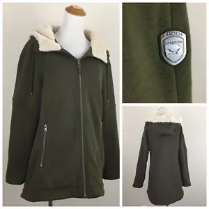 Green 1 Madison Expedition Heritage Collection Fur Hood Jacket Womens sz Medium - Picture 1 of 14