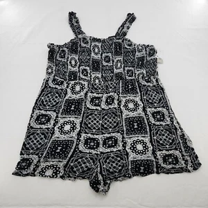 Nordstrom BP. Pagliaccetto corpetto smocked in mix di bandan nero donna taglia 3X - Foto 1 di 6