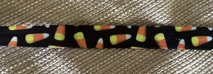 1 Yard 5/8” Halloween Candy Corn Fold Over Elastic Hair Ties - Picture 1 of 2