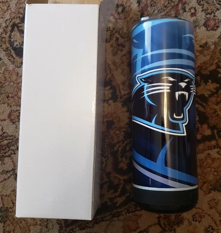 New NFL Carolina Panthers Tumbler 2 In 1 Bluetooth Speaker Cup with Lid & Straw Cover