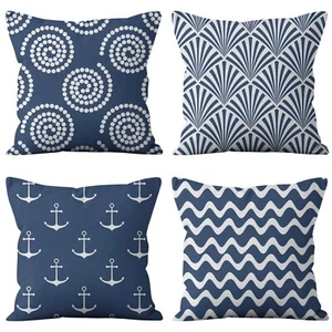 Pillow Cases Linen Throw Pillow Covers 18x18 Inch Set of 4 Home Decorations gift - Picture 1 of 9