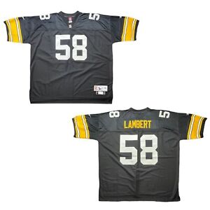 Vintage Y2K REEBOK Mens 4XL Steelers Jersey Jack Lambert 58 NFL Football BLACK