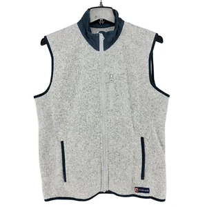 Chaleco Suéter Southern Proper Para Hombres Grande Gris Azul Cuello Simulado Cremallera Completa Exterior - Imagen 1 de 10