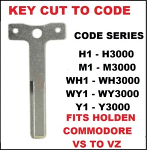 Replacement Key Blade Cut to Code - Holden Commodore VS VR VU VT VX VY VZ WH WK - Picture 1 of 2