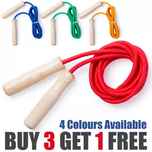 Wooden Handle Skipping Rope for Exercise Children's Christmas Stocking Filler - Picture 1 of 13