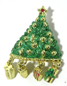 Broche de árbol de Navidad Danecraft vintage esmalte colgante regalo dijes vacaciones - Imagen 1 de 6