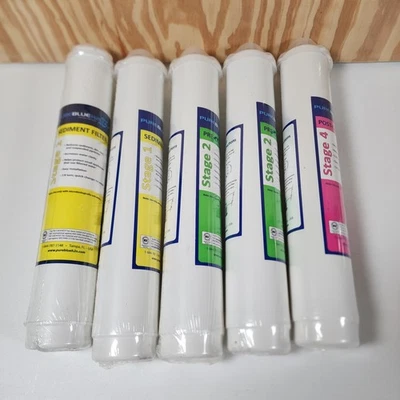 New 🔥Sealed PureBlueH20 PB-TLR04RCT-5PK 5-Pc Water Filter Filters Stage 1 /2 /4 - Image 1 of 3