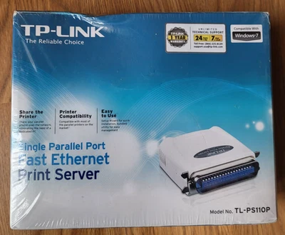 NUEVO servidor de impresión Fast Ethernet de puerto paralelo único TP-Link TL-PS110P sellado Foto 1 de 4
