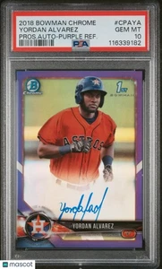 2018 Bowman Chrome Prospects Auto Yordan Alvarez Purple Refractor PSA 10 /250 - Picture 1 of 2