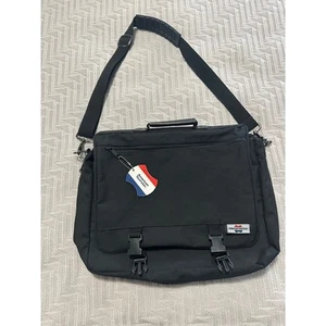 Vintage American Tourister black canvas messenger computer bag - Picture 1 of 6